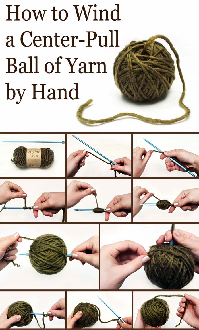 How to wind a center pull yarn ball crochet knitting free tutorial