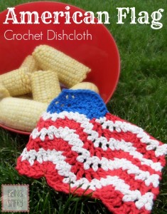 Crochet American Flag Dishcloth