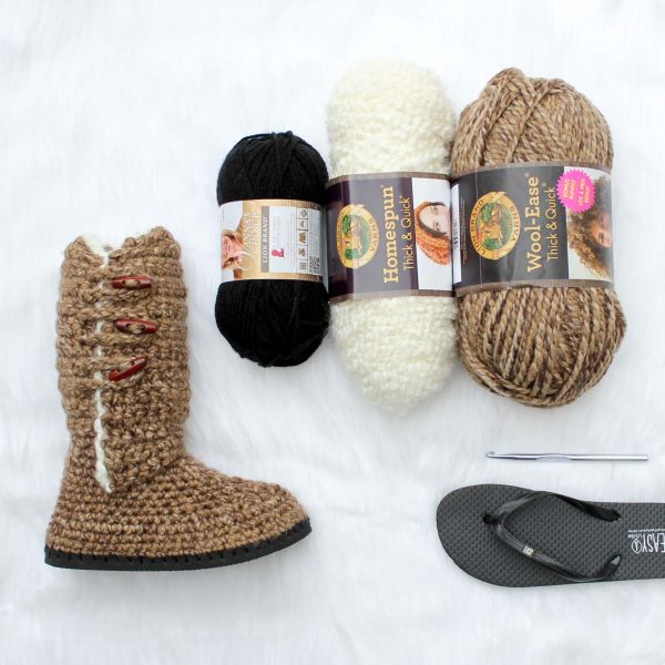 crochet boots with flip flops