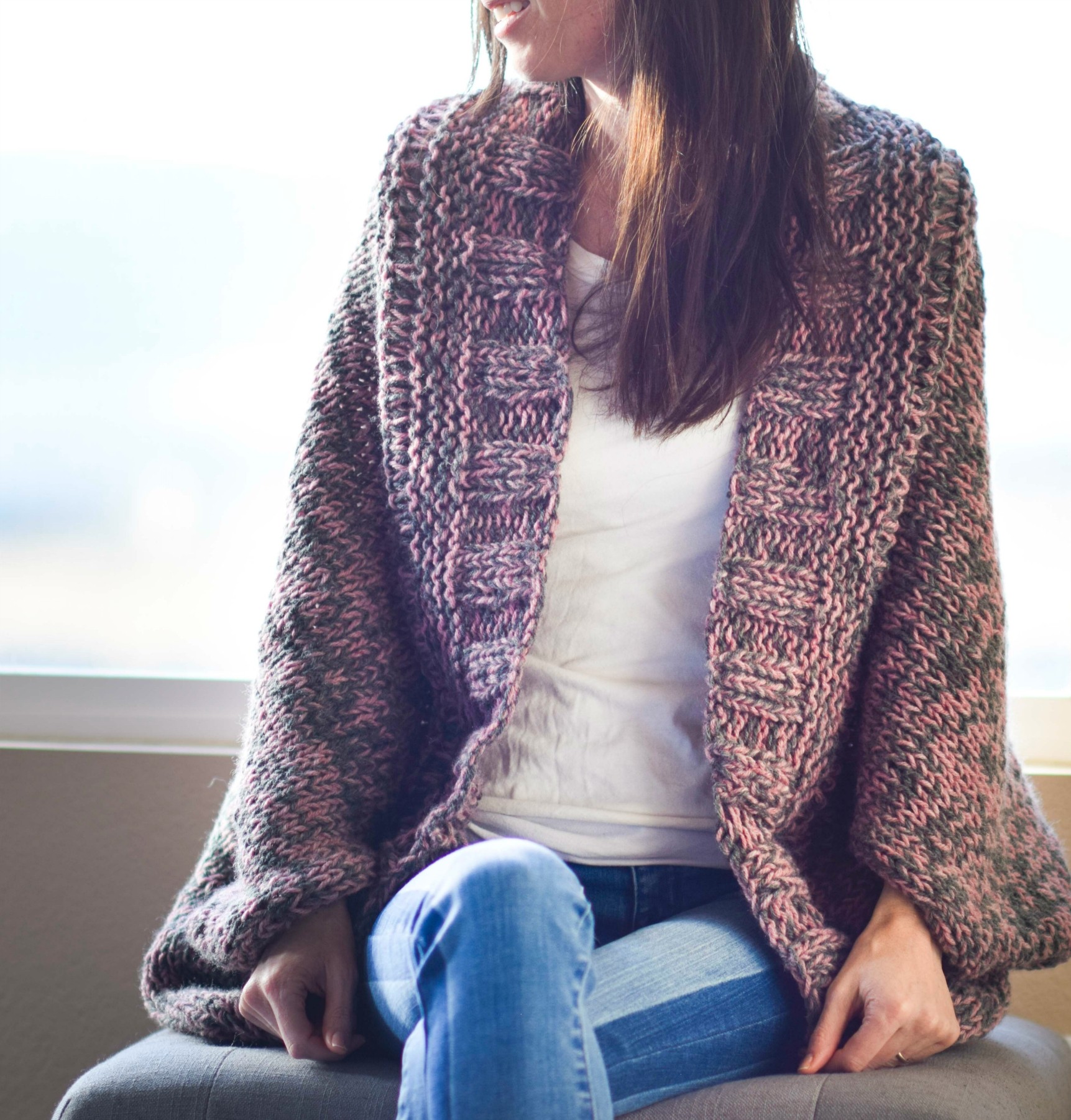 Easy Relaxed Marled Cardigan (Knit Kit)