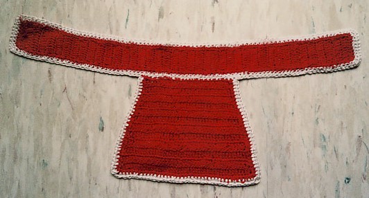 Crocheted jockey from Seabiscuit