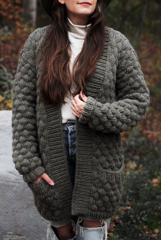 Quilted Sweater Coat Knit