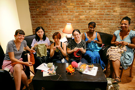 Group Knitting with Loving Friends
