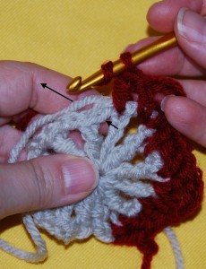 weaving in ends step 1