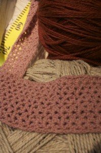 Michelle's V-Stitch Scarf in Dusty Rose