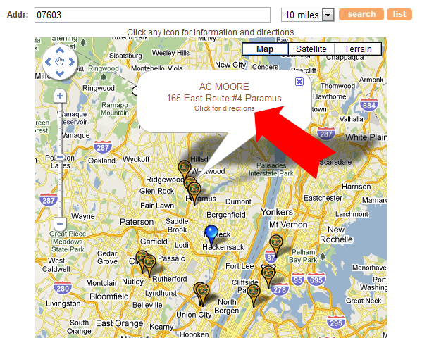 Map View Store Locator
