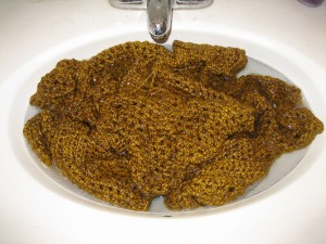 Soaked Sweater in Lukewarm Water