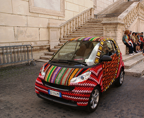 Crochet-Covered Smart Car