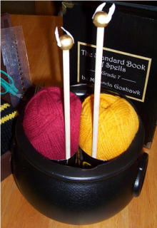 Crafted Golden Snitch Knitting Needles