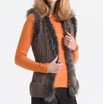 Knit Vest with Fun Fur Trim