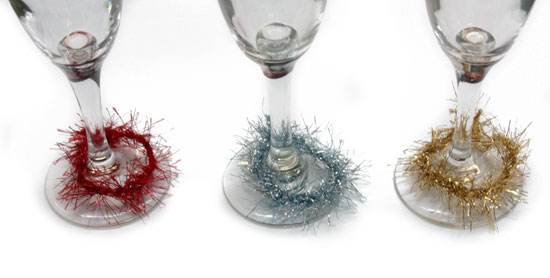 Wine glass charms with Glitter Eyelash