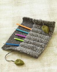 Knit Felted Roll-Up Case