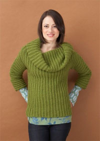 Crochet Side-to-Side Cowl Neck Sweater