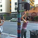 Wrapping the lamp-posts and street signs