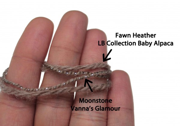 Baby Alpaca and Vanna's Glamour strands