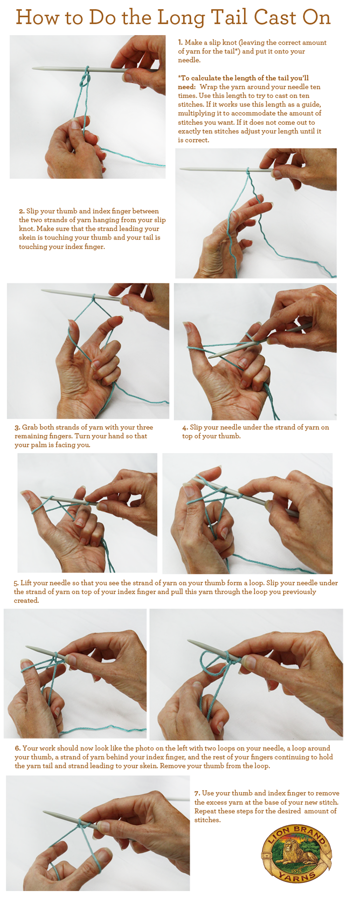 Knitting for Beginners: How to Cast on Knitting with a Long Tail Cast On