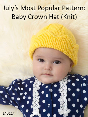 July's Most Popular Pattern: Knit Baby Crown Hat!