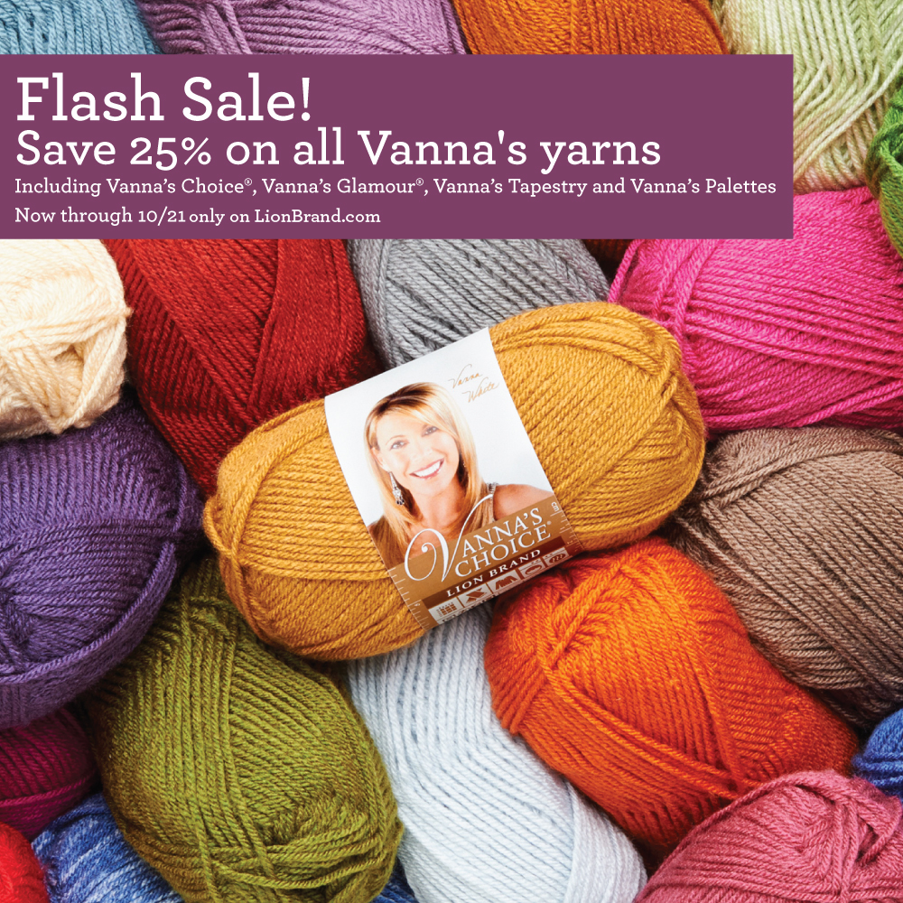 FLASH SALE! 25 off Vanna's Yarns through 10/21! Lion Brand Notebook