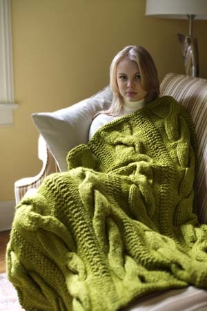 It was called a Cable Comfort Throw, and yes, it was richly cabled and richly comforting.