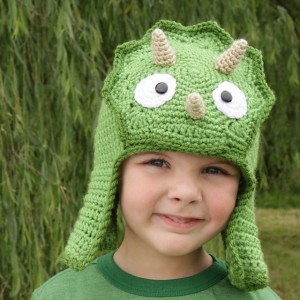 Crochet Worsted Weight Triceratops Hat