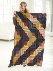 Crochet Log Cabin Arrow Afghan