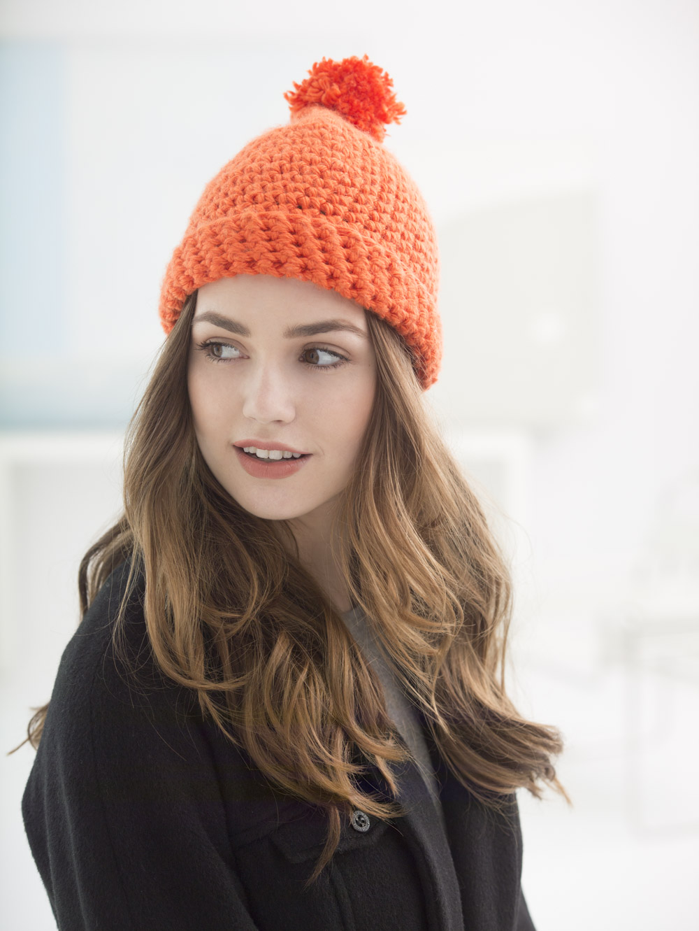 Crochet Home Team Hat with pom pom! in Hometown USA®