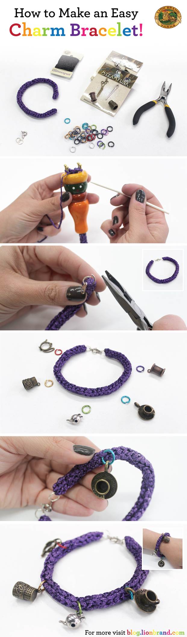 Make an Easy Charm Bracelet with a French Knitter!