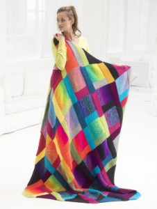 Cosmic Rainbow Afghan Knit