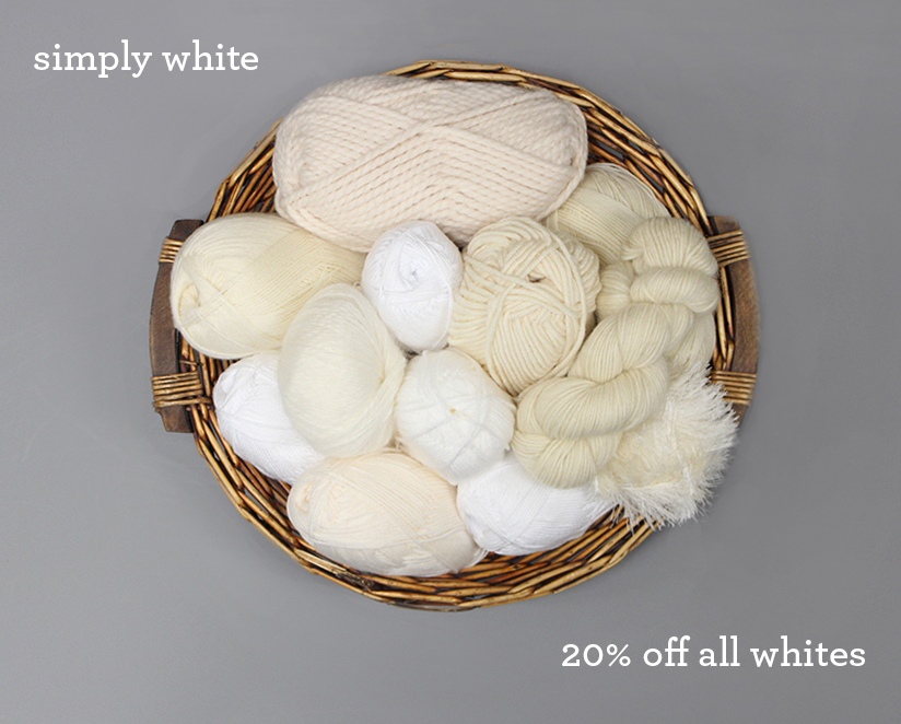 Simply White Sale: 20% Off All White Yarns!