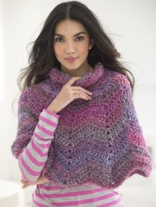 Softly Rippled Poncho (Crochet)