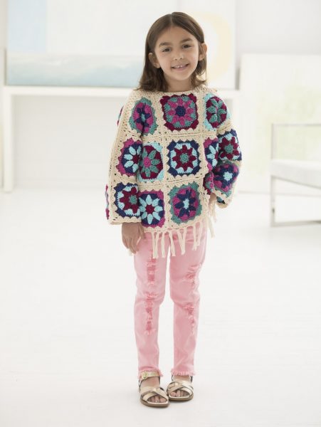 Your Crochet Style: Flower Squares Girls' Top in 24/7 Cotton® | Lion ...