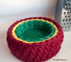 Bird's Nest Bowl Set (Crochet) by Moogly