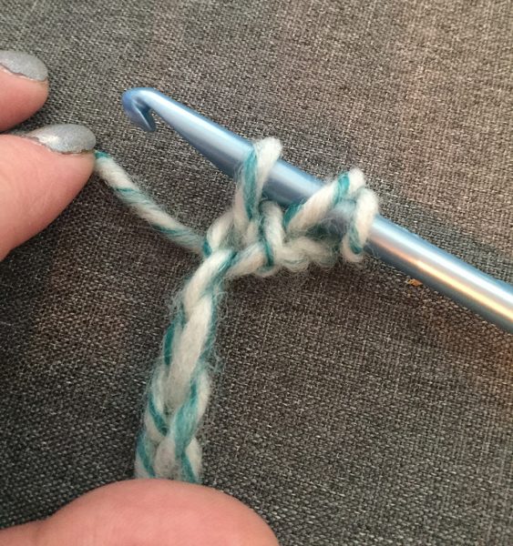 Chain in a cluster of stitches