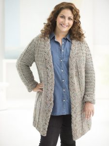 Curvy Girl Cabled Cardigan Crochet