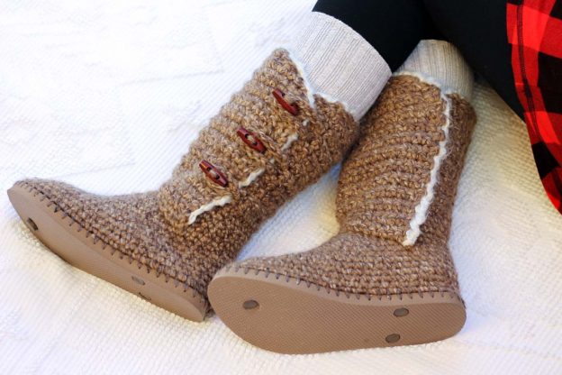 Cozy Up in Crochet Boots with Flip-Flop Soles | Lion Brand Notebook