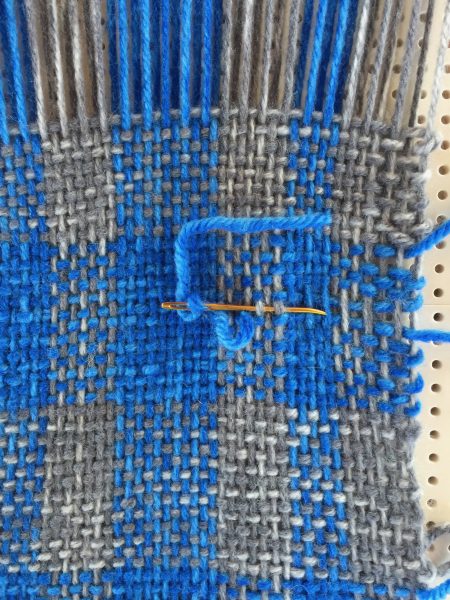 CU of needle weaving to flawlessly repair