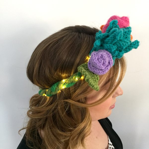 Knit Flower Crown Side View