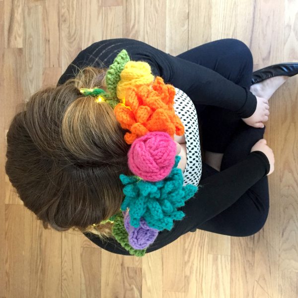 Knit Flower Crown Top View