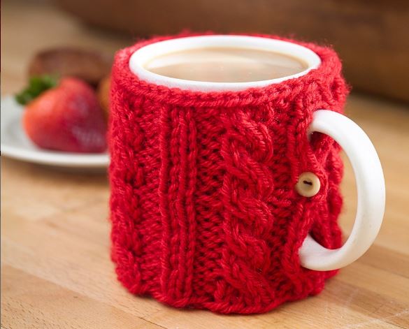 cabled mug cozy