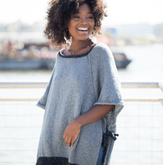 Denim for Days! The New Piero Poncho in Jeans® Yarn