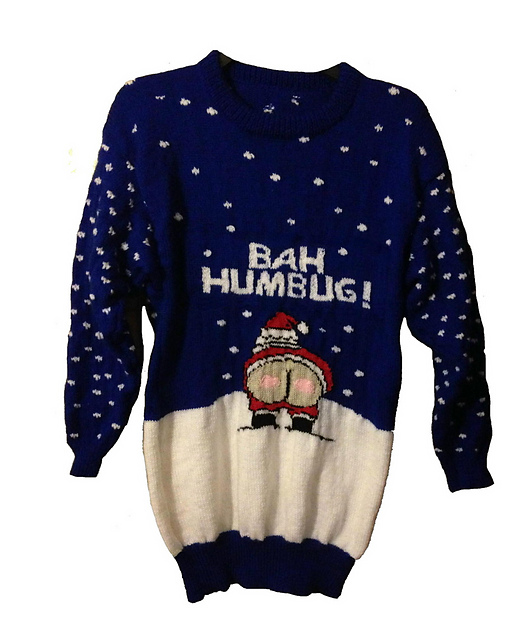 Christmas Cheeky Naughty Santa Bah Humbug Jumper