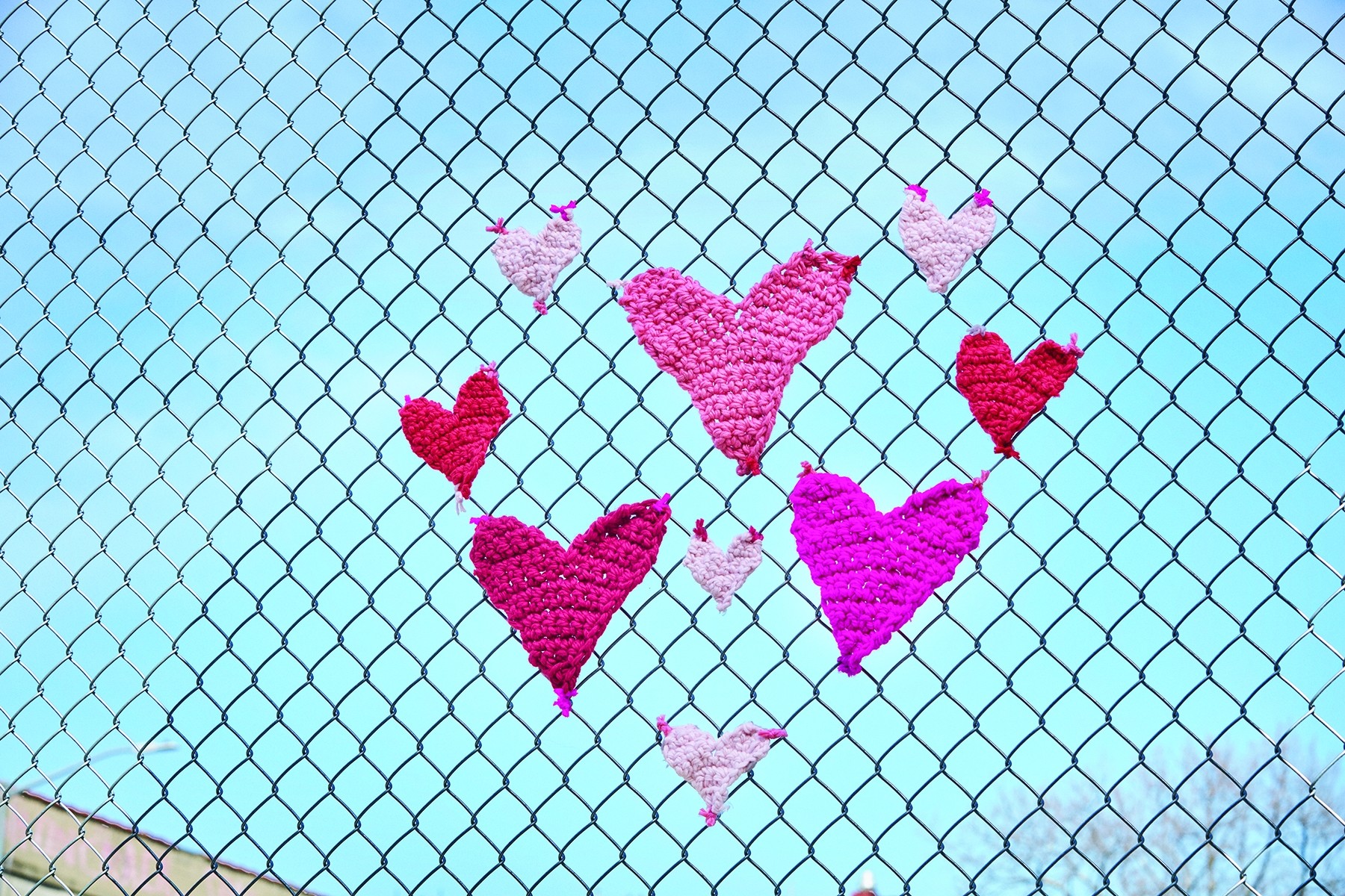 Spread the Love Hearts Yarnbomb