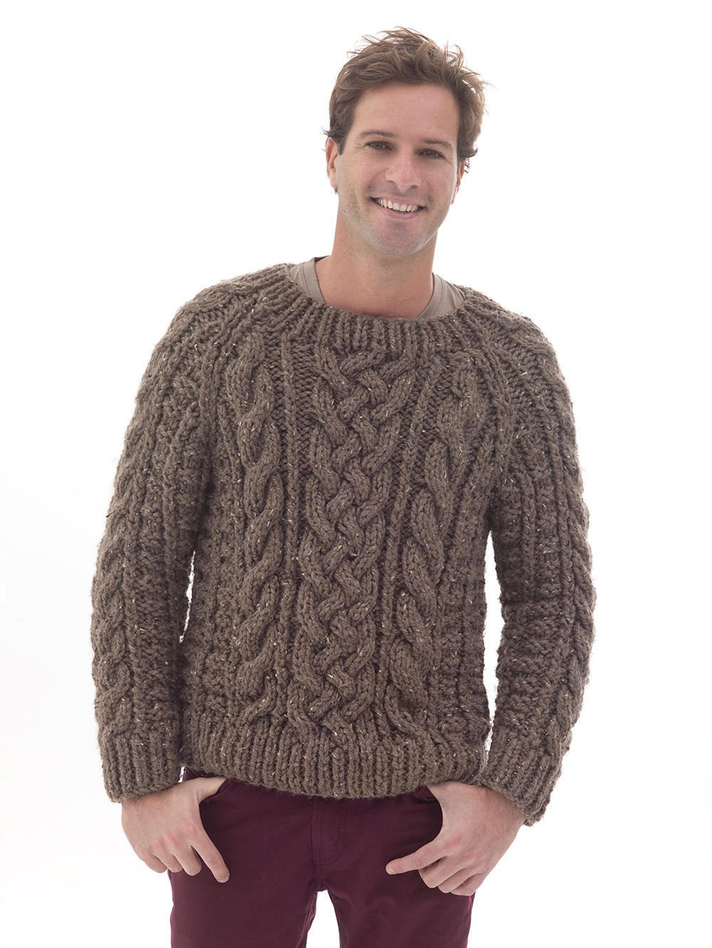 Raglan Cabled Pullover Knit
