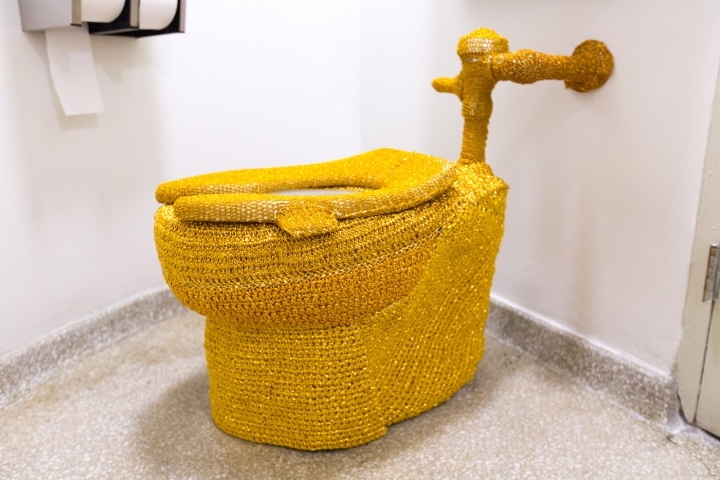 The Golden Crocheted Toilet