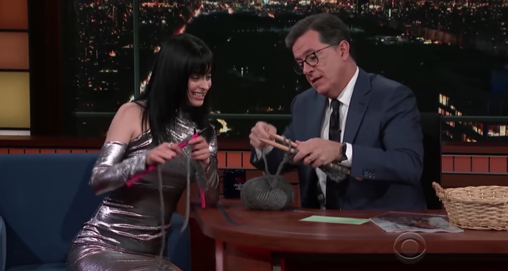 Kristen Ritter and Stephen Colbert