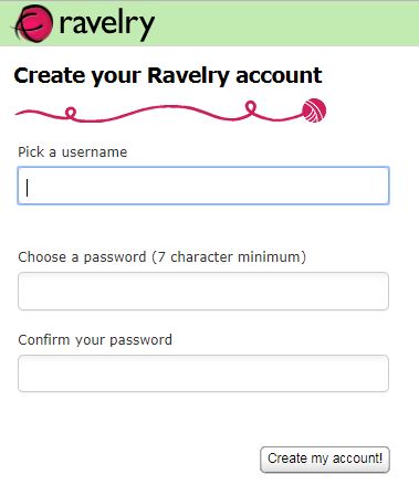 Ravelry Create Account