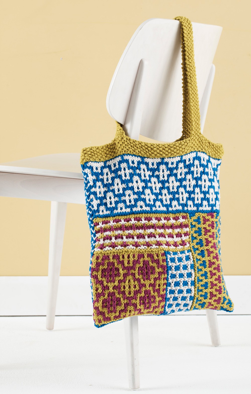 Slip Stitch Mosaic Tote Pattern Knit