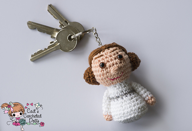 Star Wars Princess Leia Keychain by Caits Crocheted Dolls