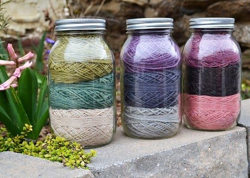Glass Jar Yarn Storages