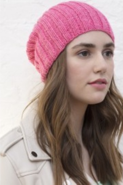 Girls Ribbed Hat, free knitting pattern by Lion Brand